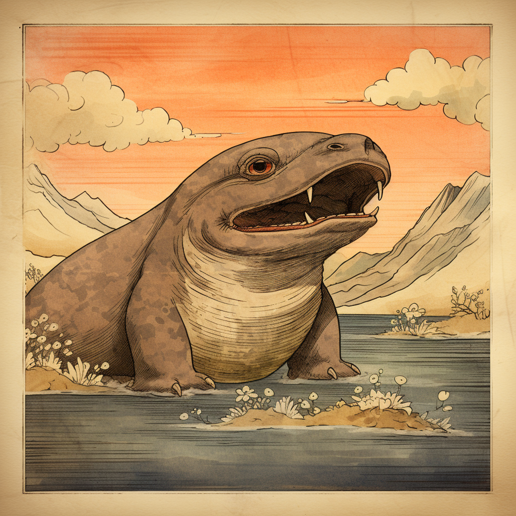 Majestic Giant Platypus in Ancient Art