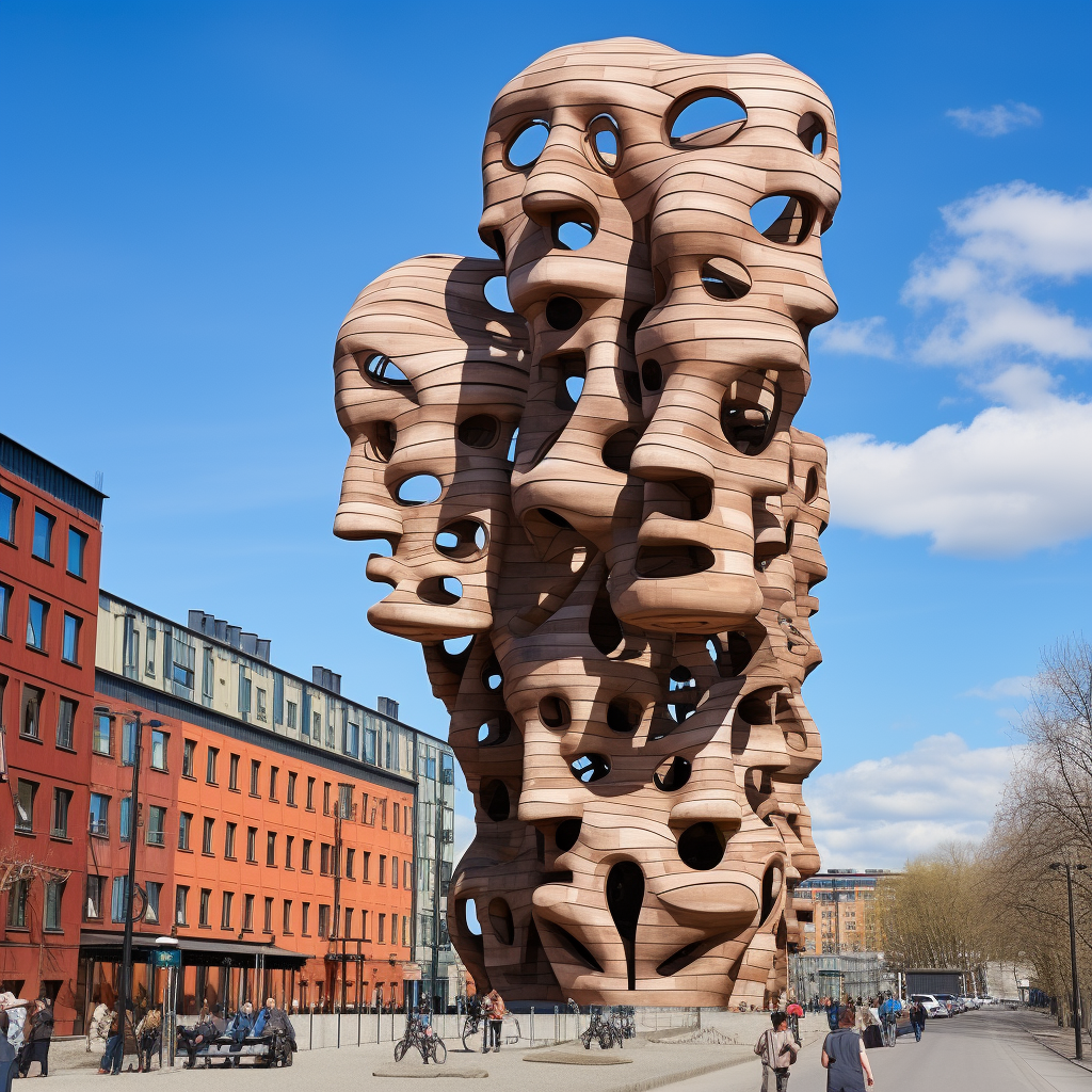 Colorful Polkagris Sculpture in Stockholm