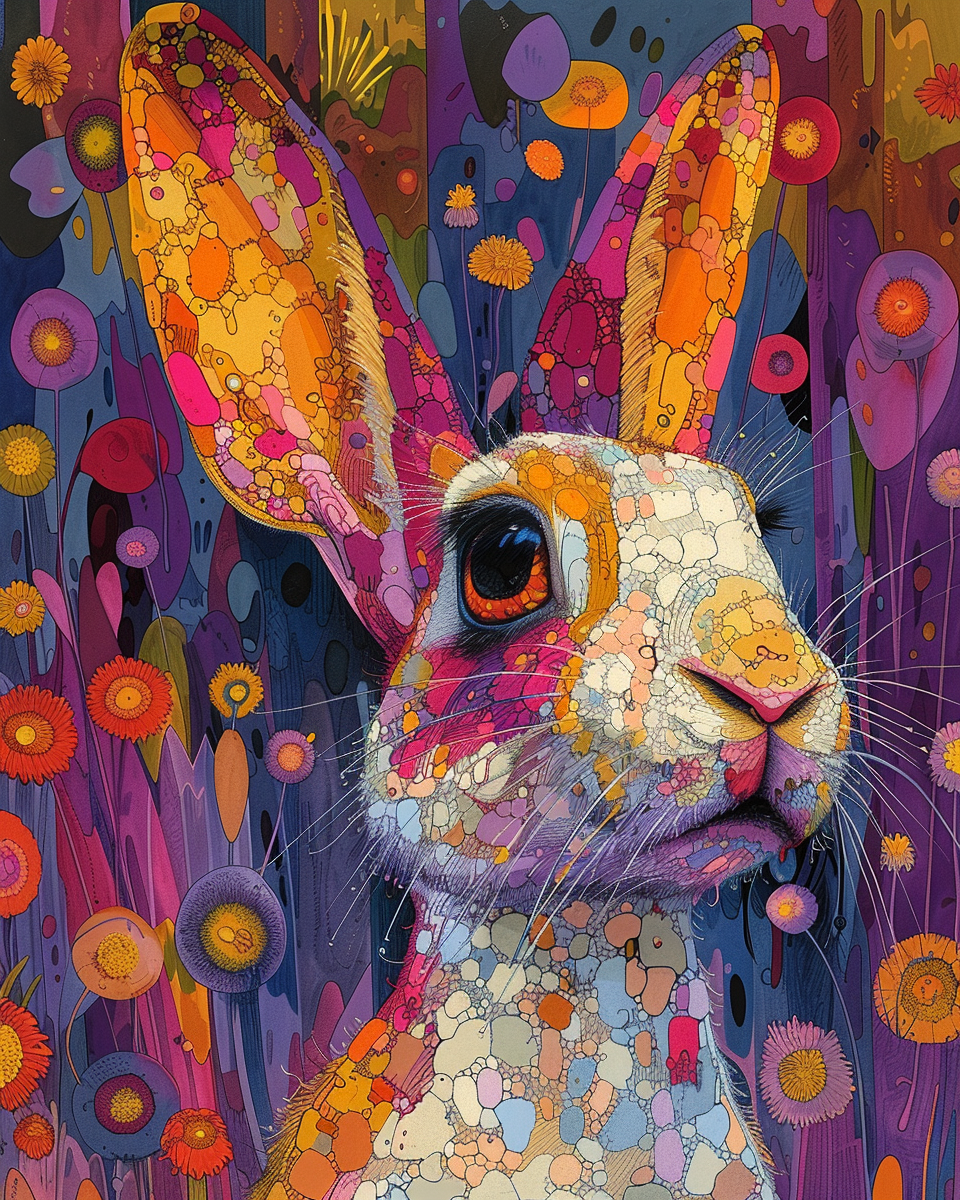 Wild Rabbit Dali Artwork Illustration