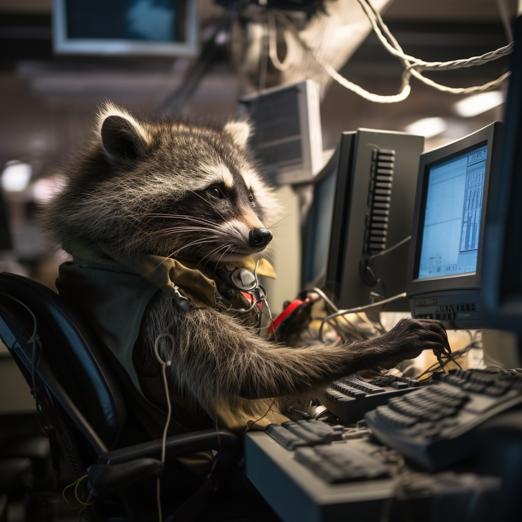 Giant raccoon causing call center damage