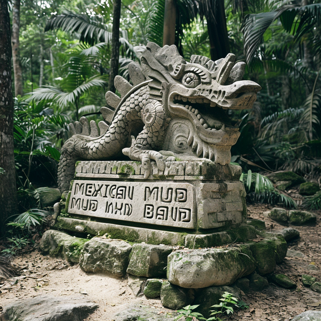 Giant sleeping dragon on stone temple