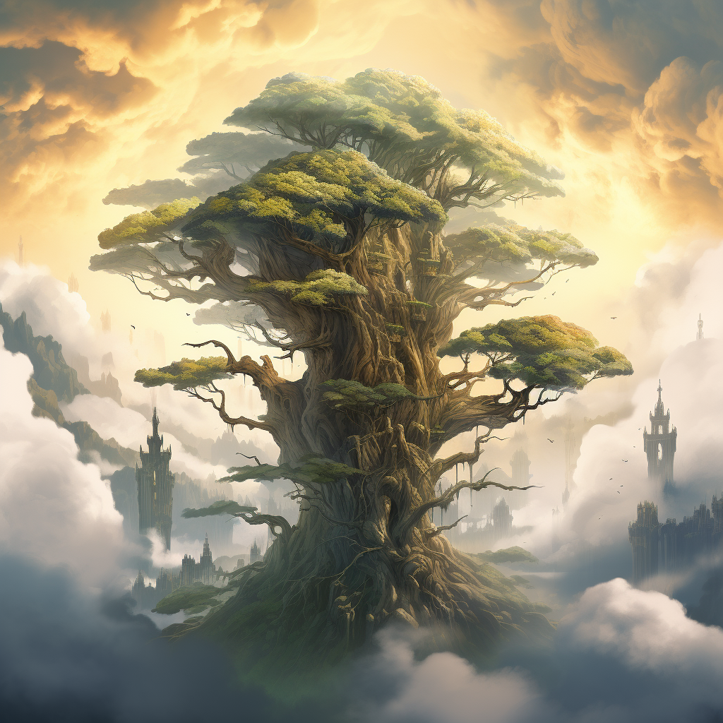 Towering tree with hidden civilization