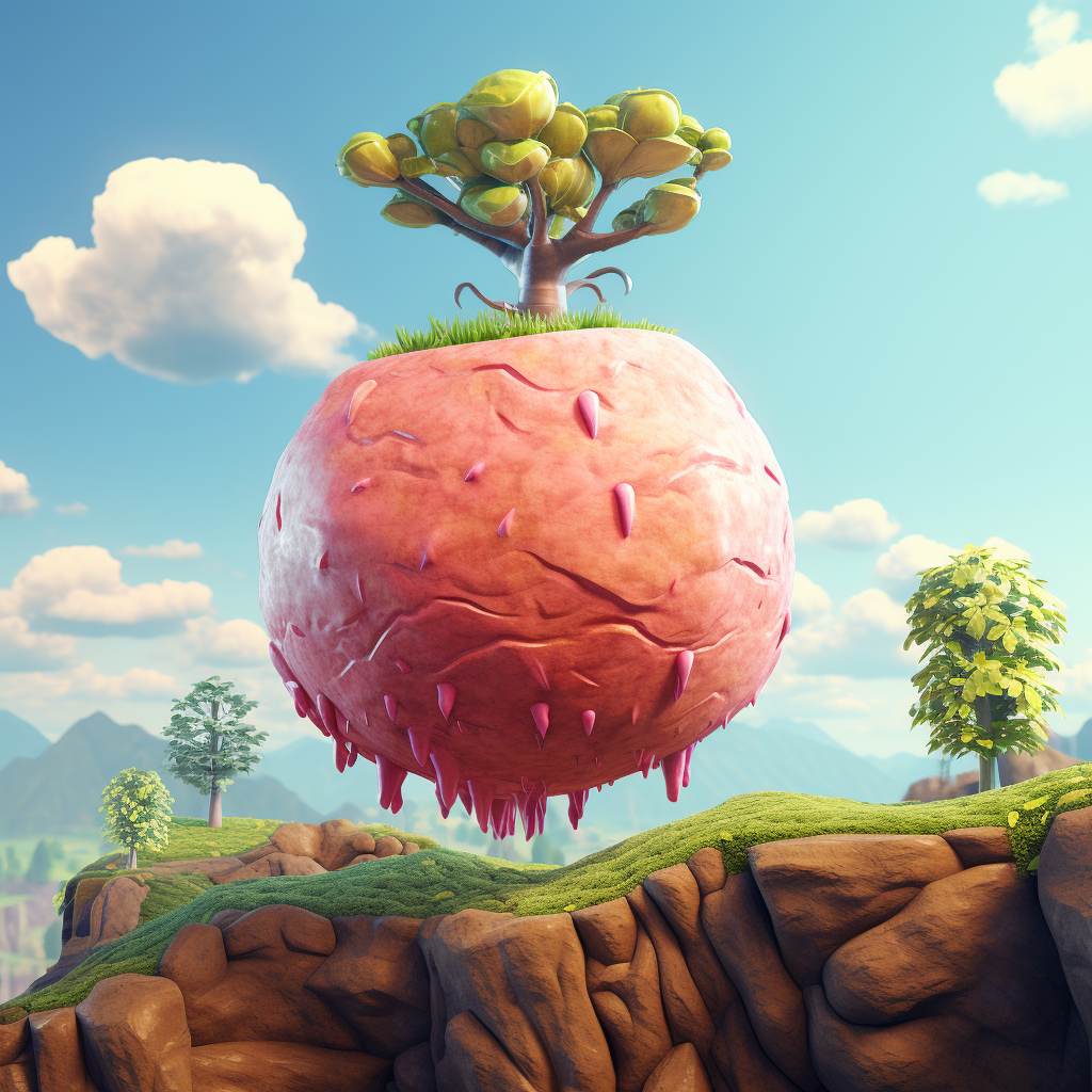 Giant Turnip Landscape 3D Image