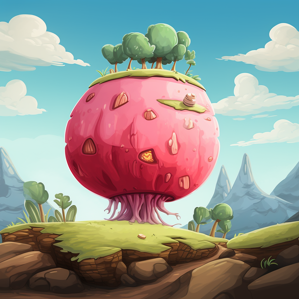 Cartoonish Giant Turnip Landscape Mobile Game