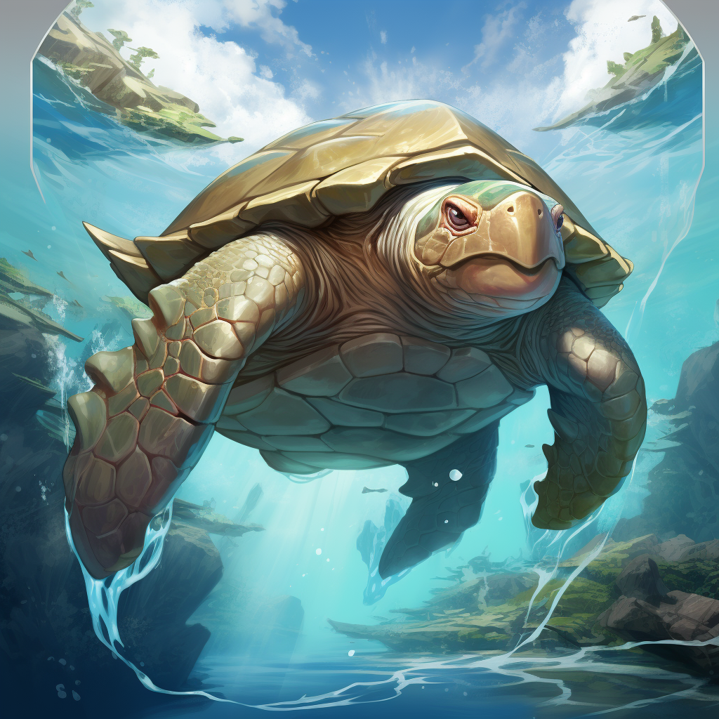 Turtle in Yu-Gi-Oh Style Art