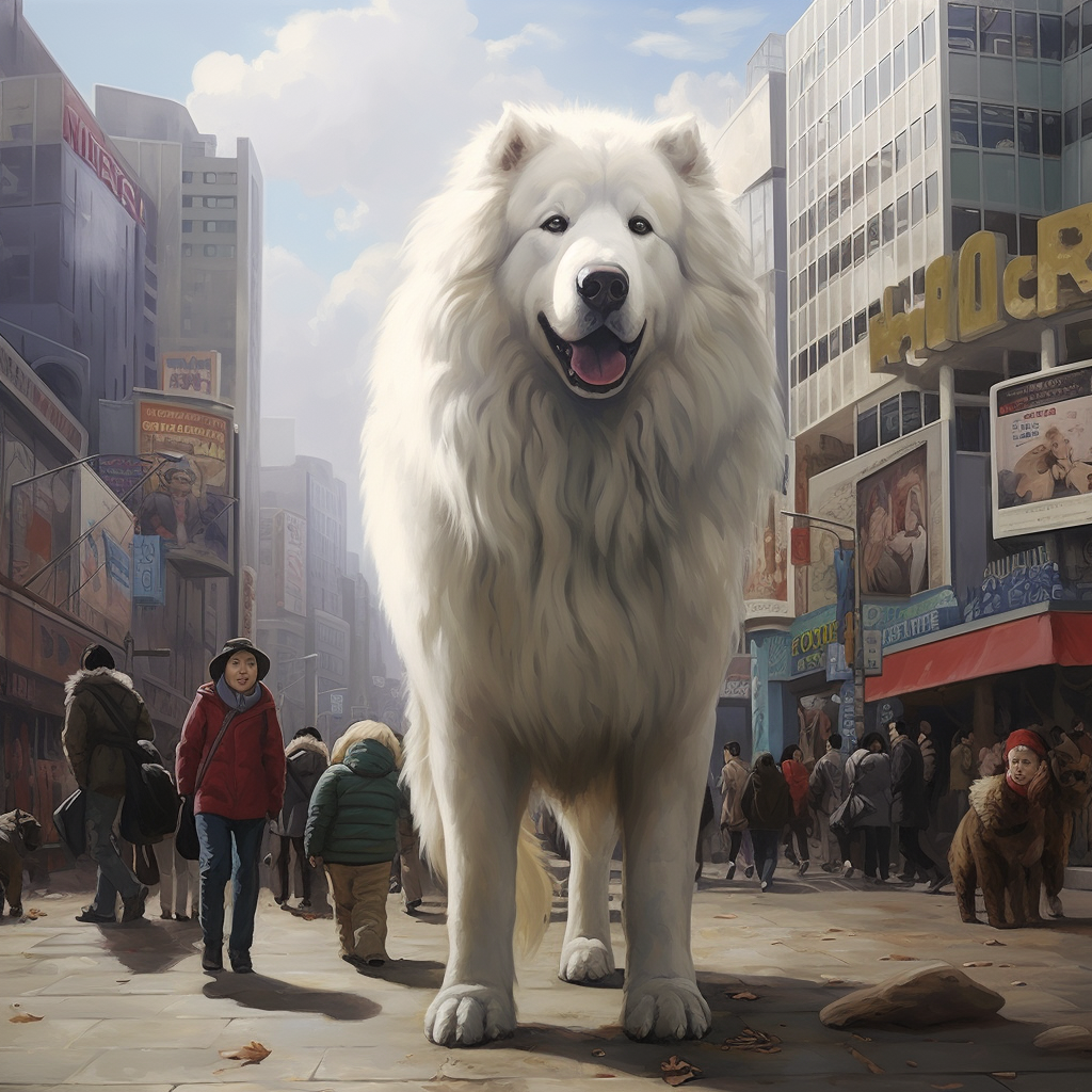 Cute giant white dog from South Korea