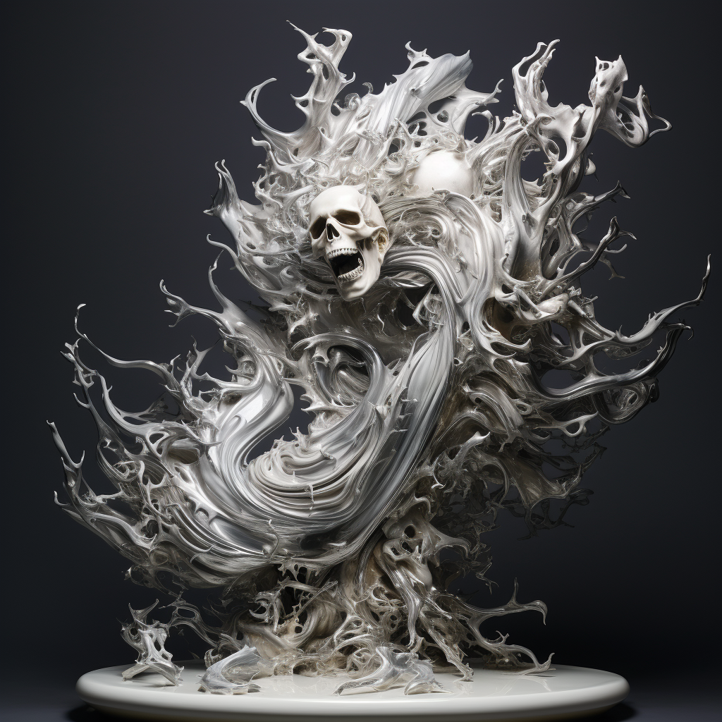 Unique 4K Plastic Silver Sculpture