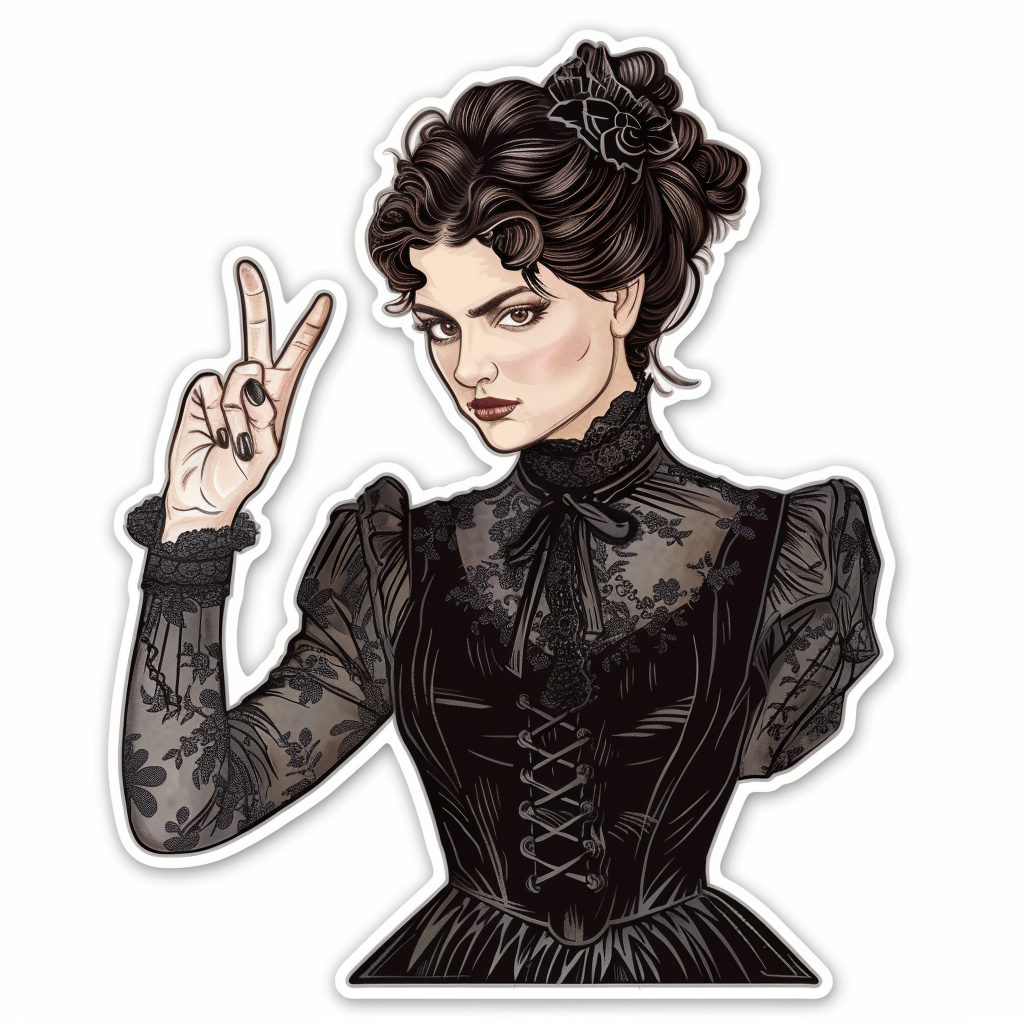 Gibson Girl Middle Finger Sticker