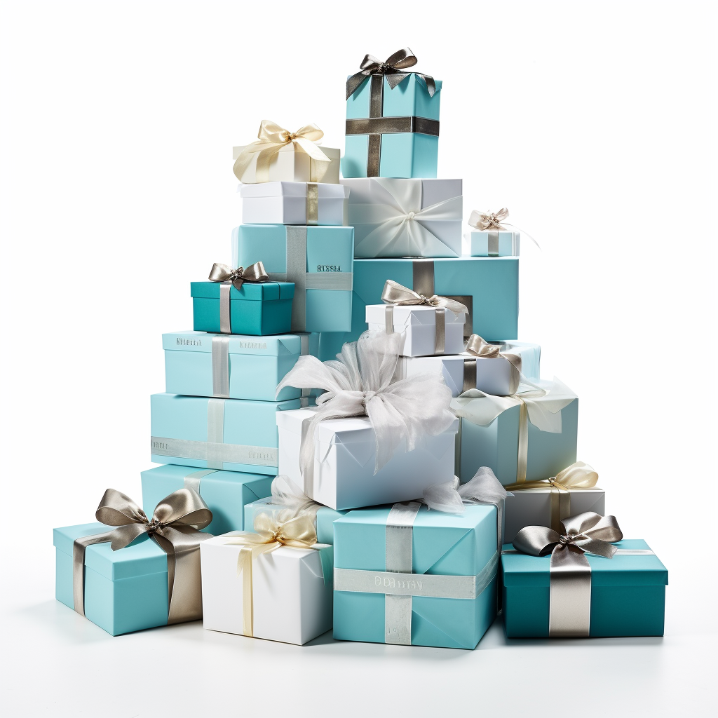 Pile of Gift Boxes on White