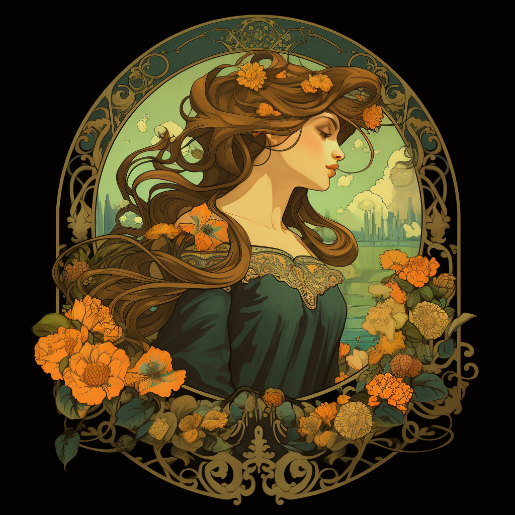 Gilded Garden Lithograph Tshirt Print