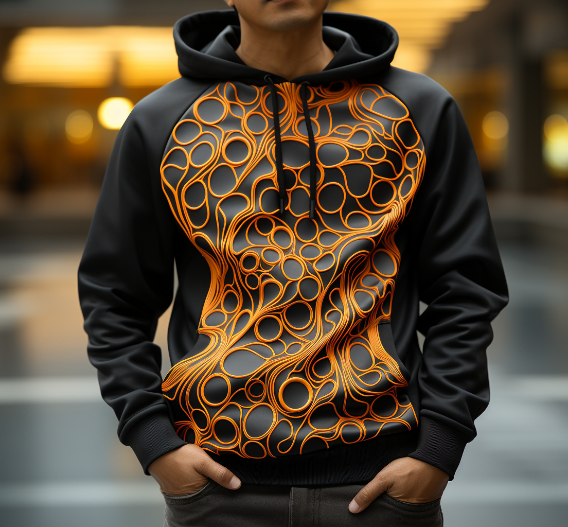 Psychedelic Gilded Hip Hop Hoodie Pattern