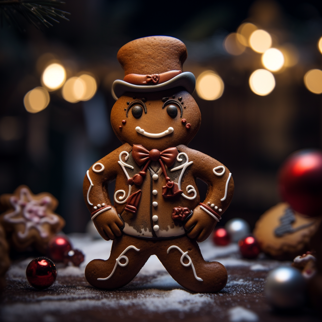 Gingerbread Cookie with Festive Decoration