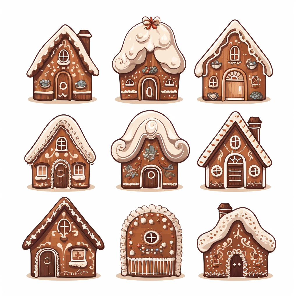 Vector gingerbread houses for Christmas