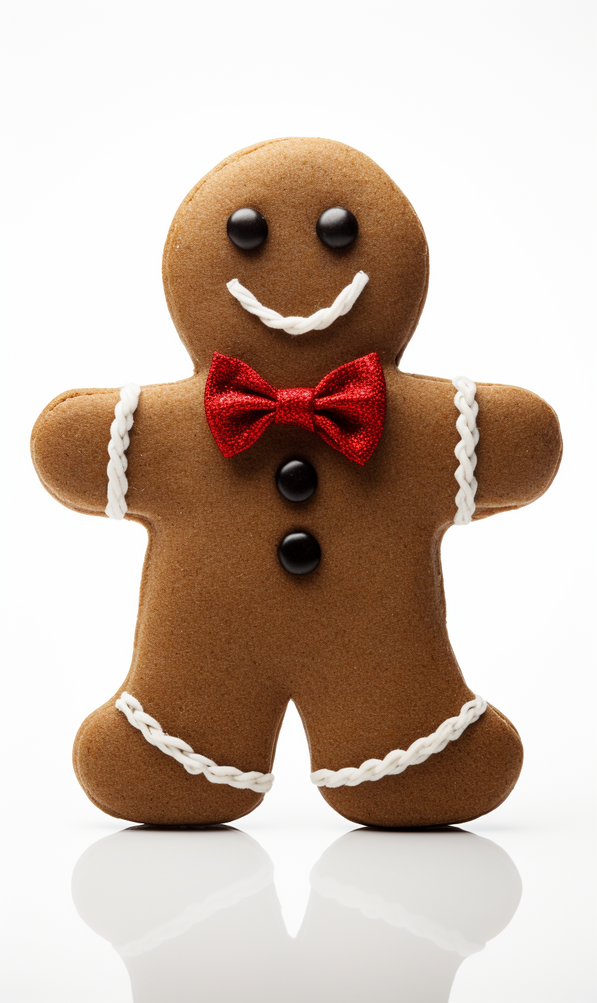 Retro gingerbread man on white background