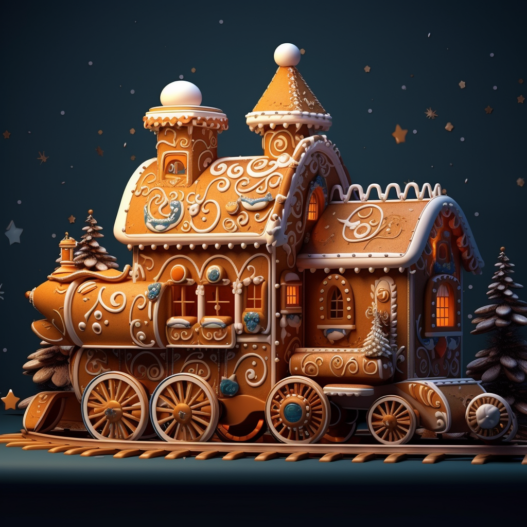 Gingerbread trains with Christmas cookies