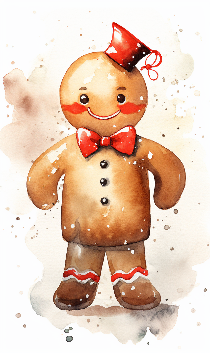 Adorable gingerbread man on white background