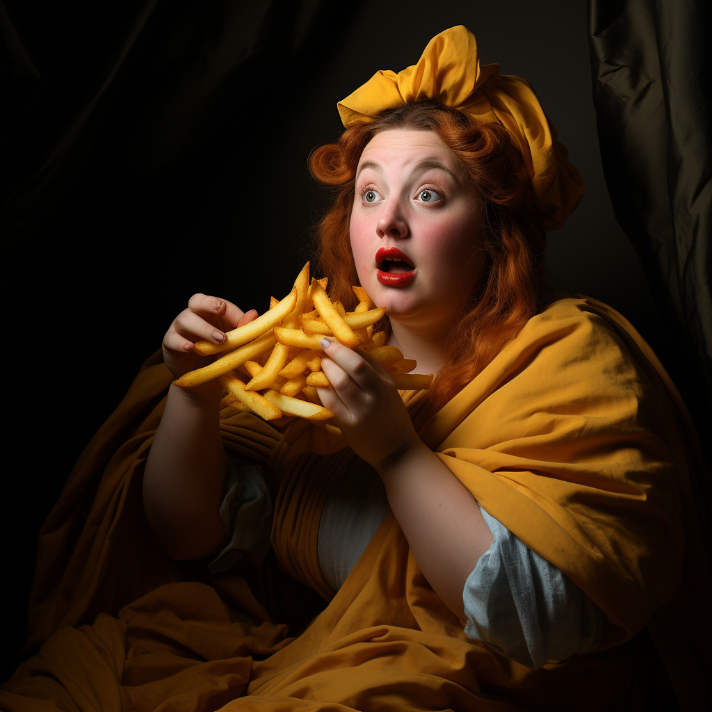 Giorgia Meloni enjoying French fries