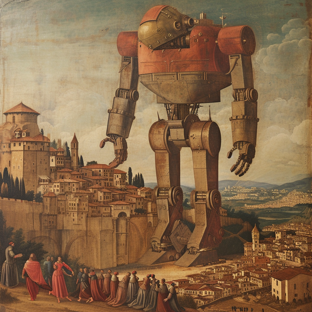 Giotto Giant Robots Villages Painting