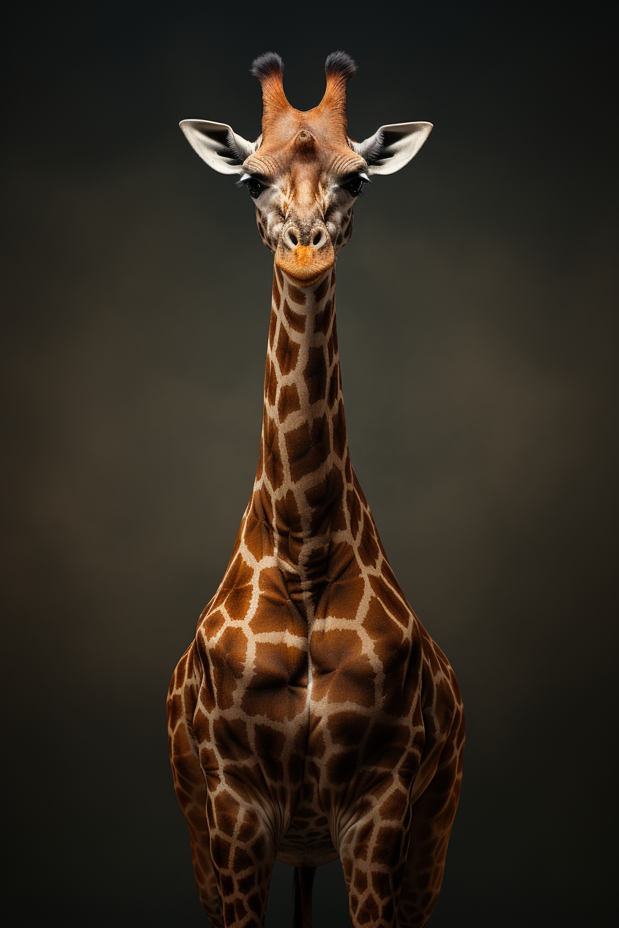 Detailed Giraffe with Soft Rembrandt Lighting