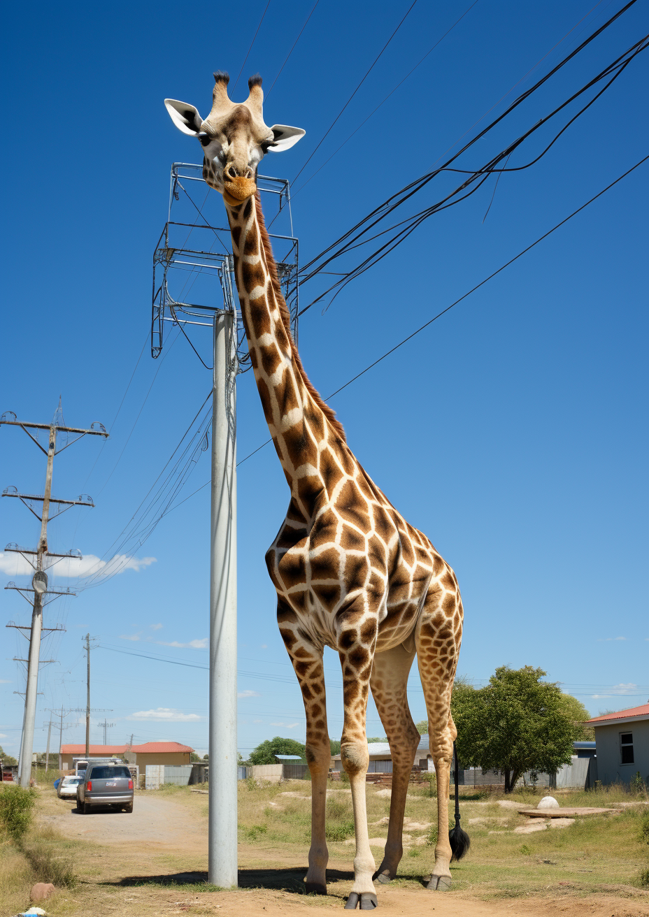 Giraffe's Neck with Cell Phone Antenna