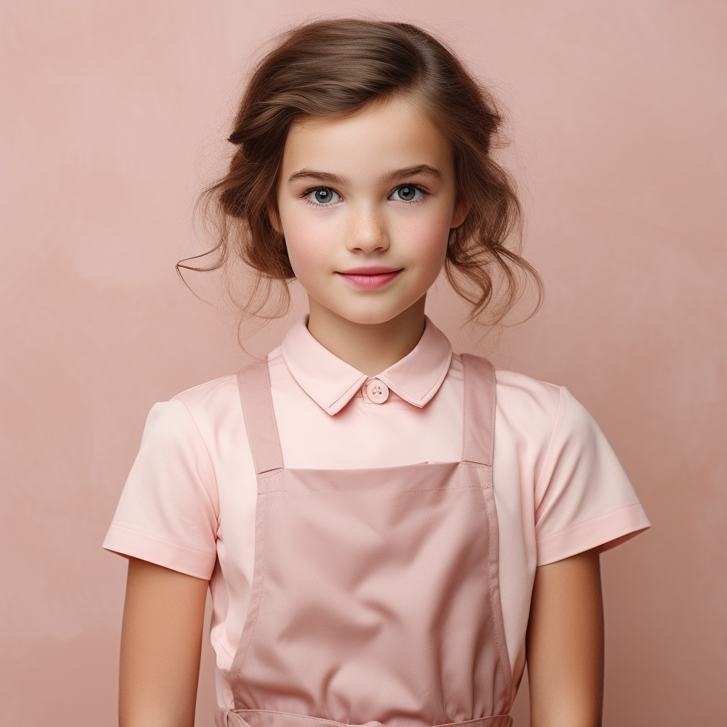 Girl baking in apron