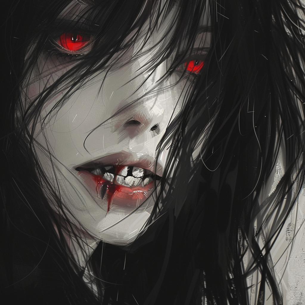 Vampire Girl with Black Hair