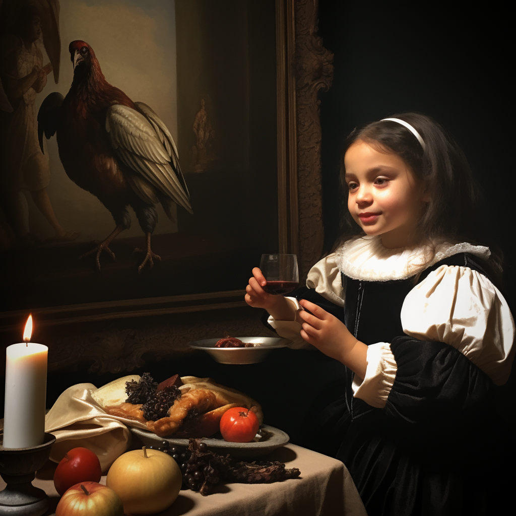 Little girl enjoying chicken meal