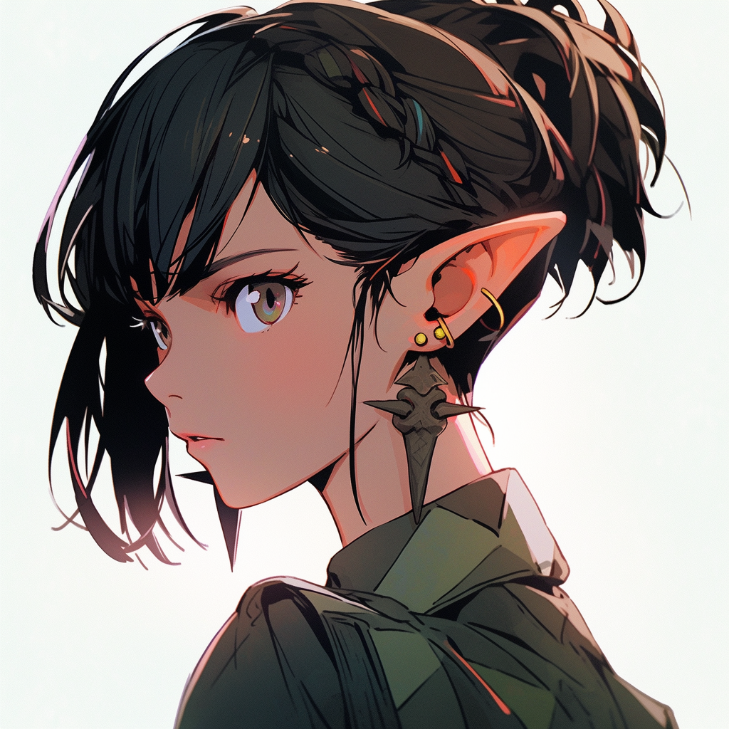 Girl Gremlin Street Fighter Elven Ears Black Hair