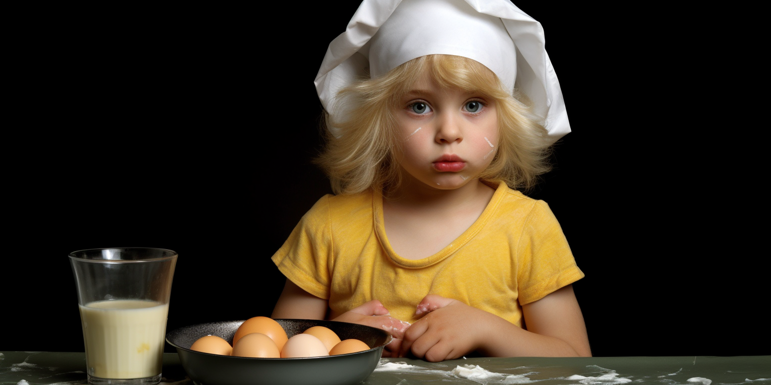 5-year-old girl with omelette hair