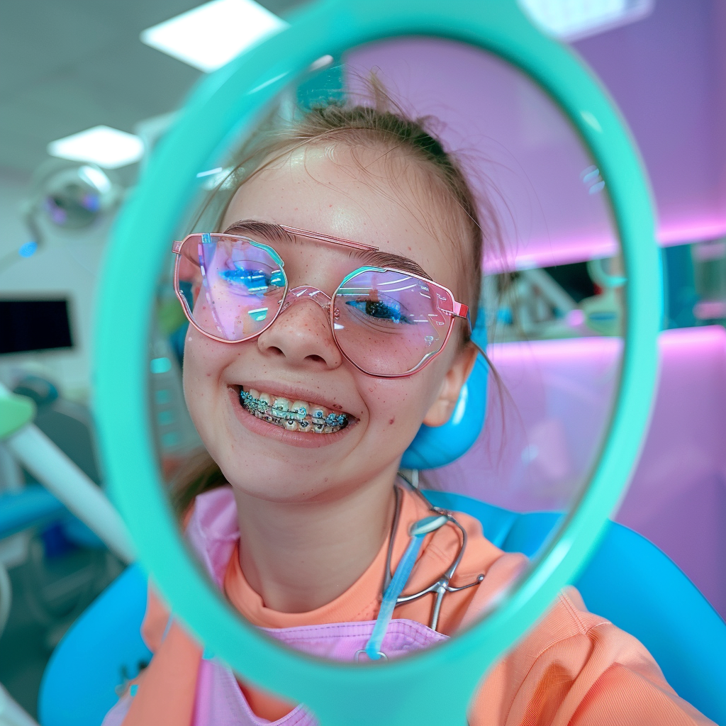 Child with Dental Braces Laughing