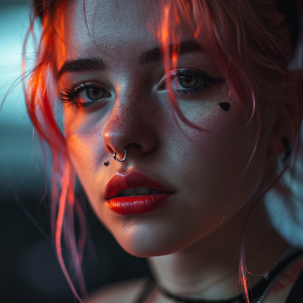 Girl with Lip Piercing