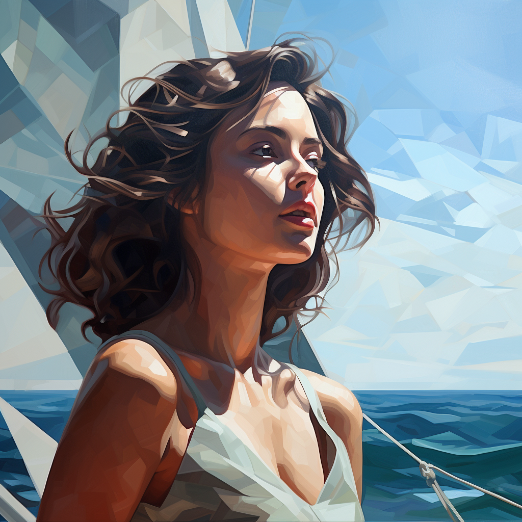 Girl portrait in polygon art