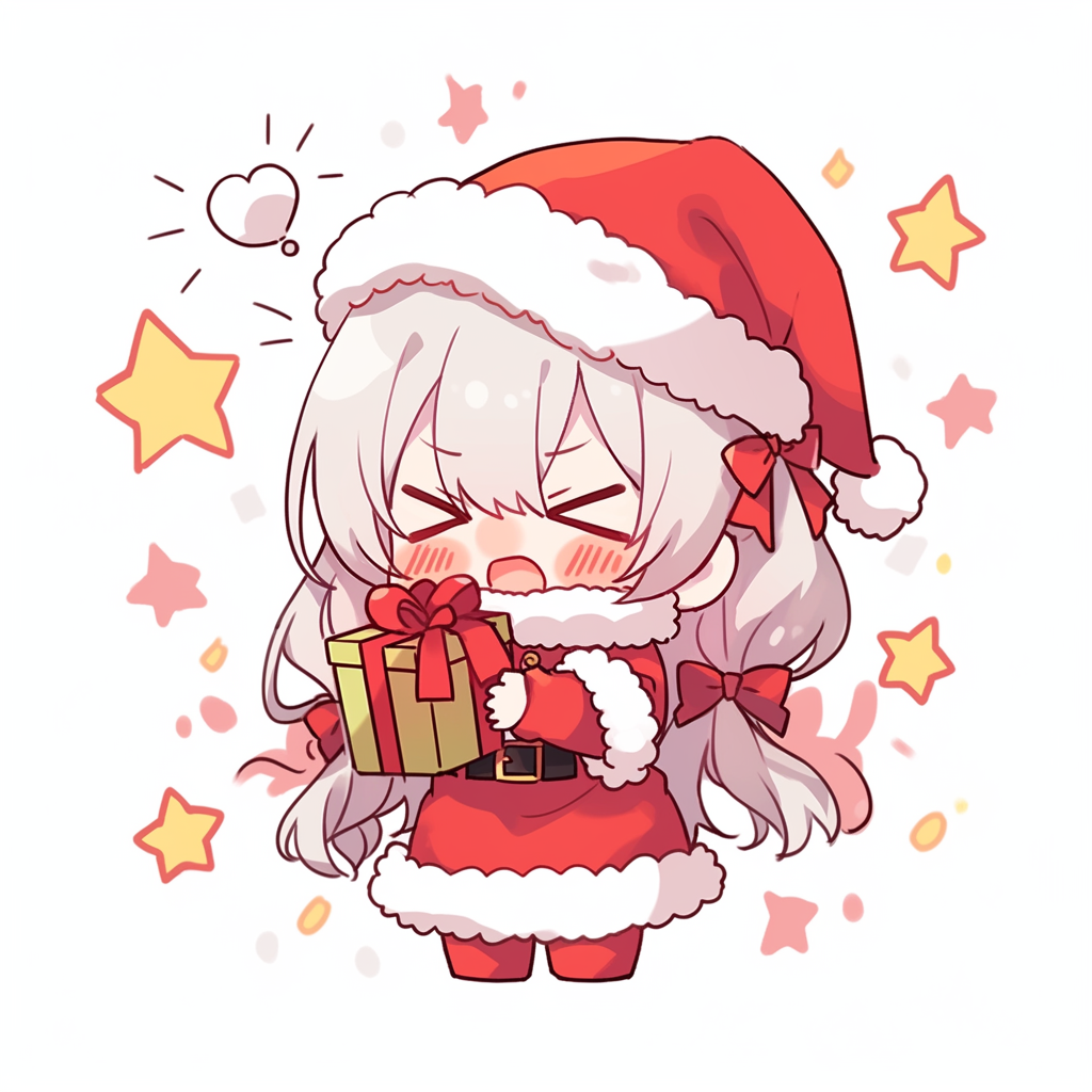 Girl in Santa Claus Costume Sticker