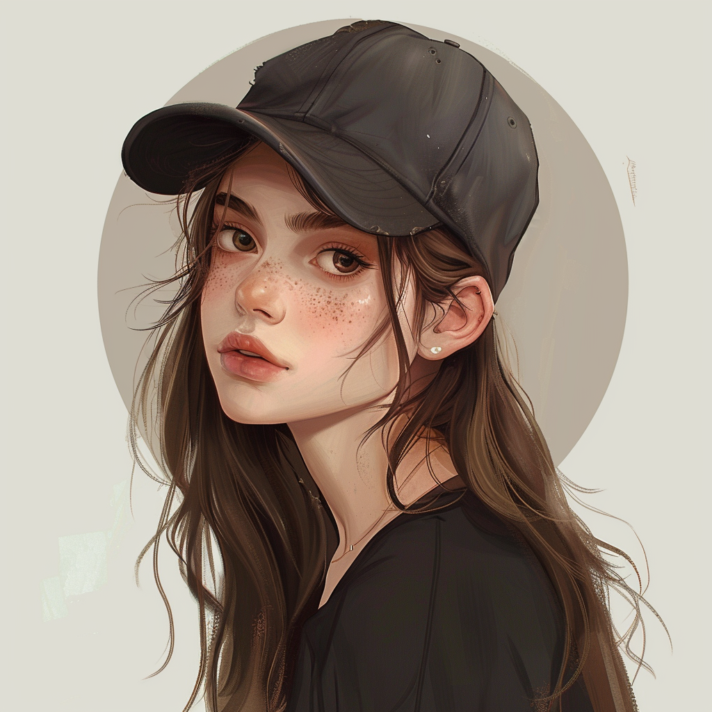 girl with brown hair wearing cap