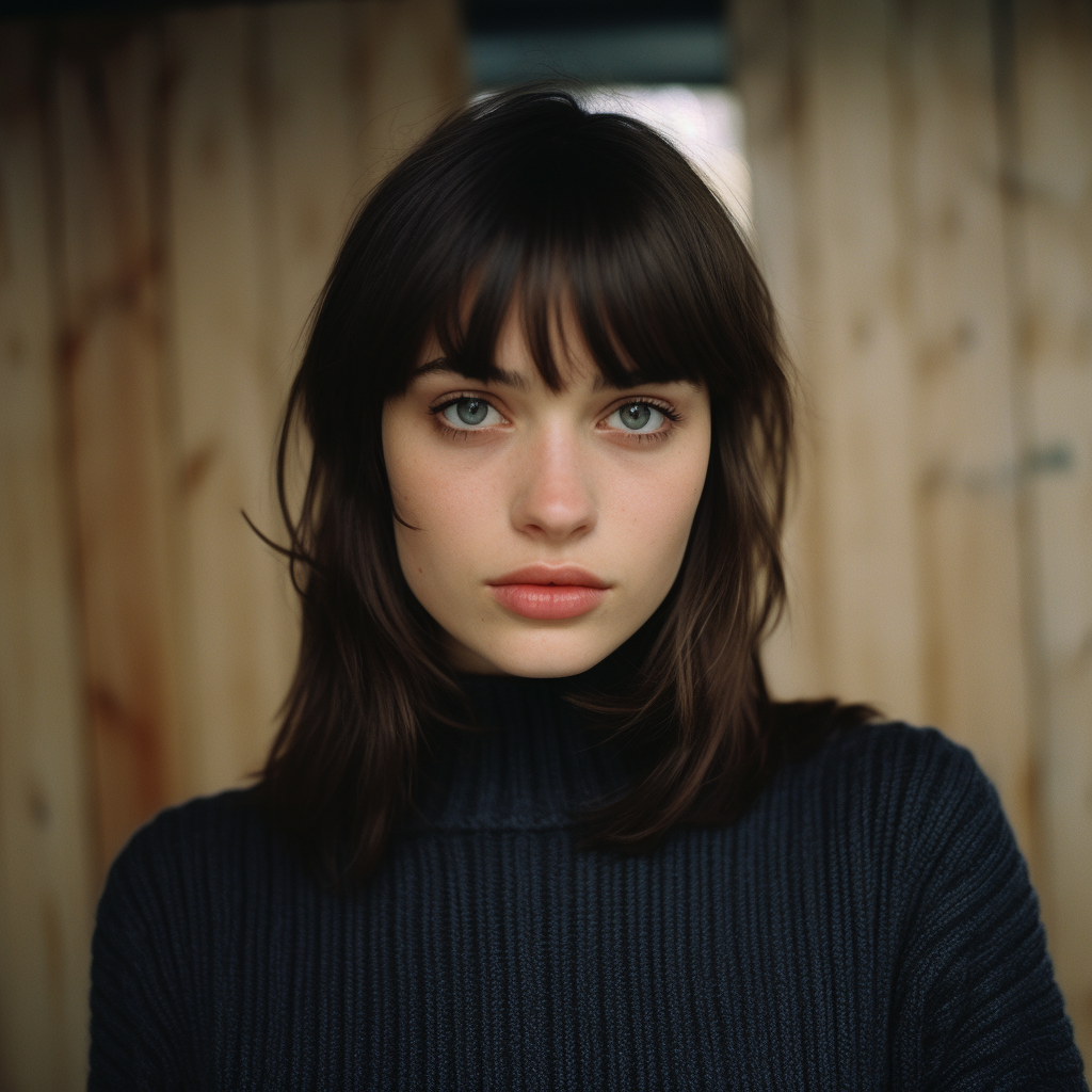 Girl with Brown Hair and Denim Jacket