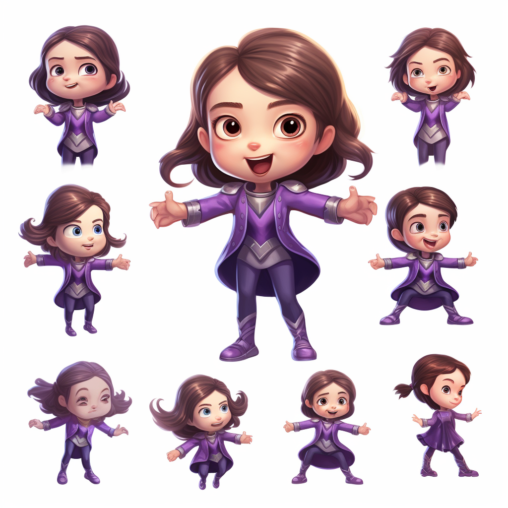 Girl with Purple Superhero Powers