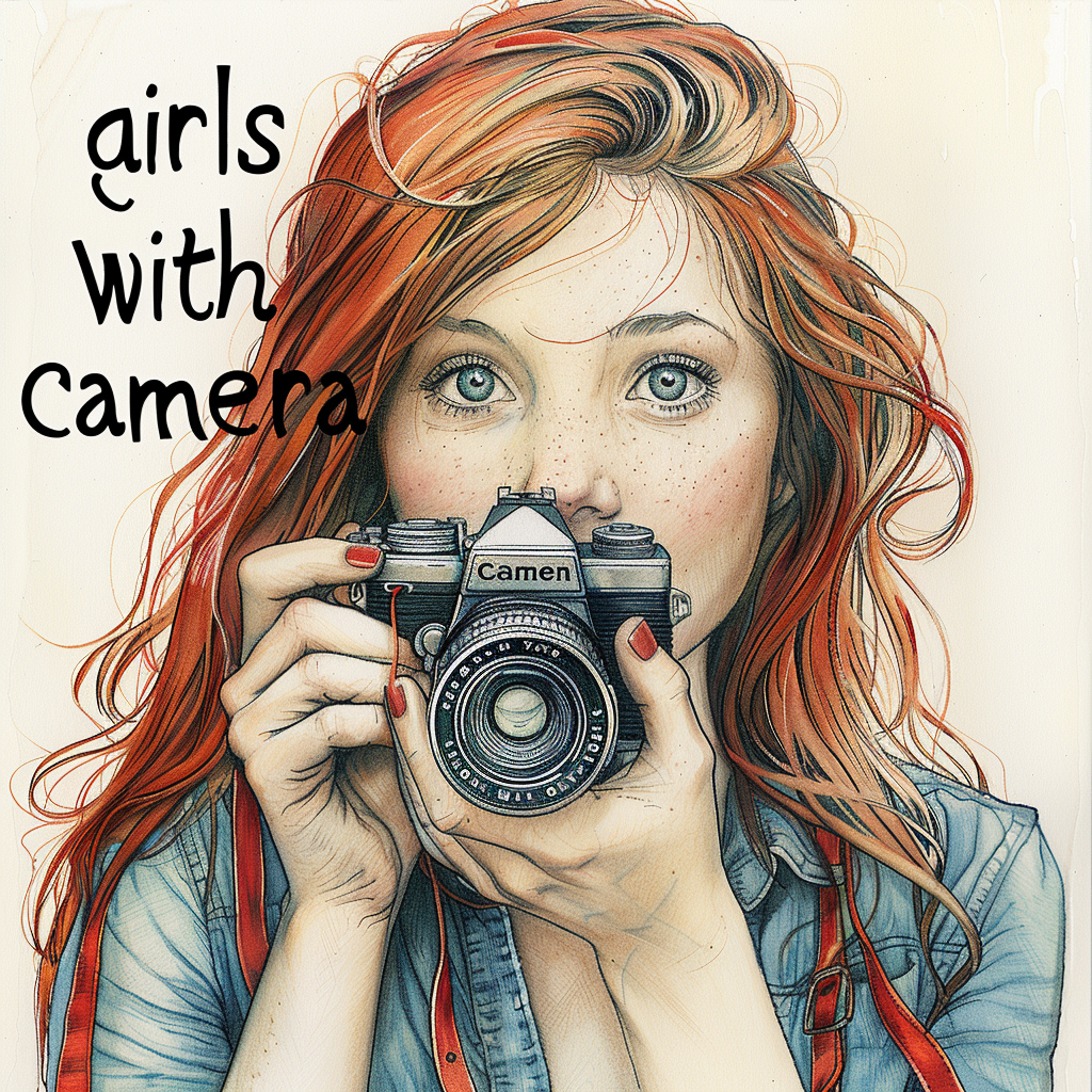 Girls with Cameras Word Art