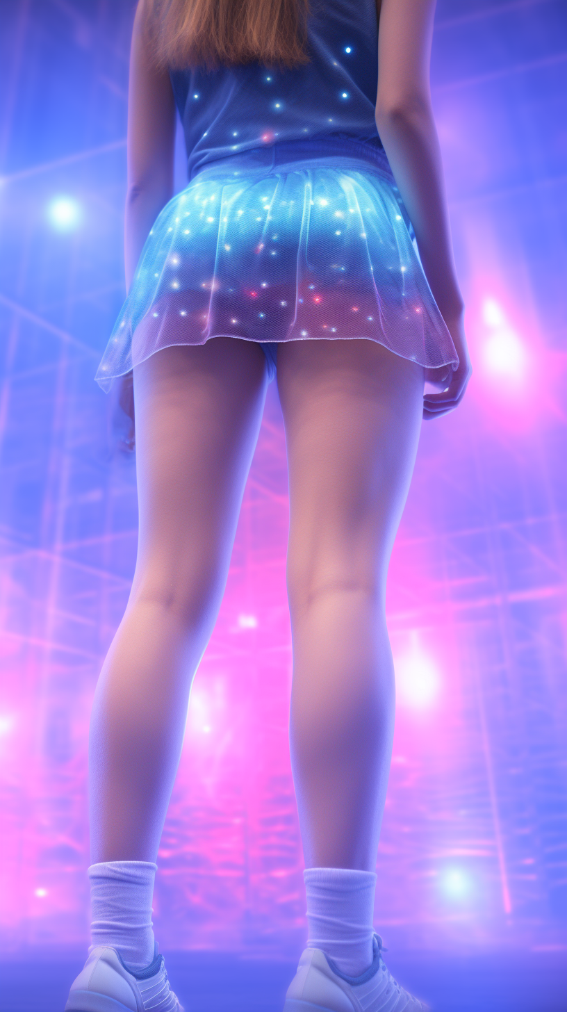 Girls legs in vapor wave style