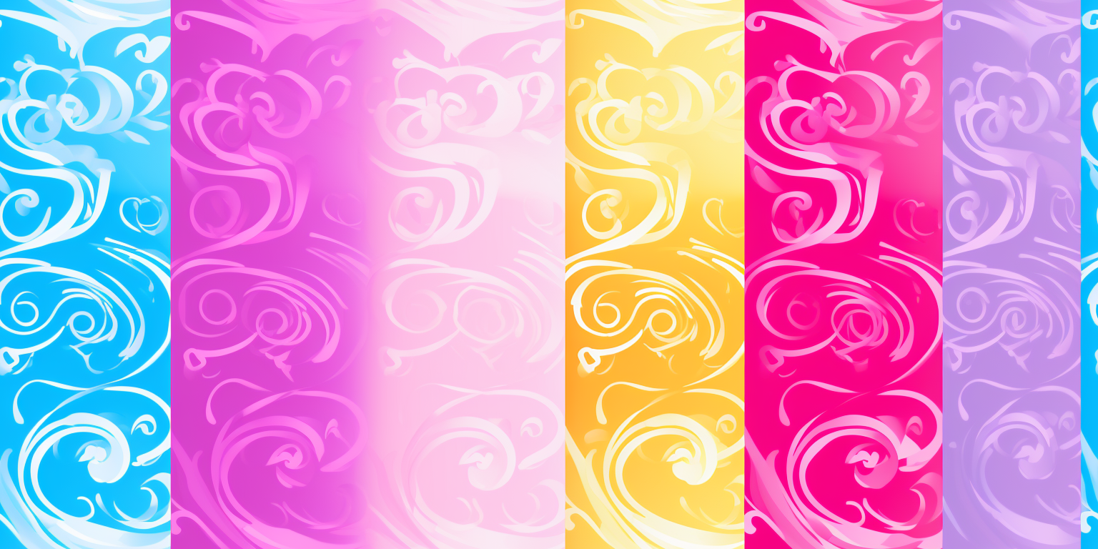 Girly swirly patterns in CMYK colors