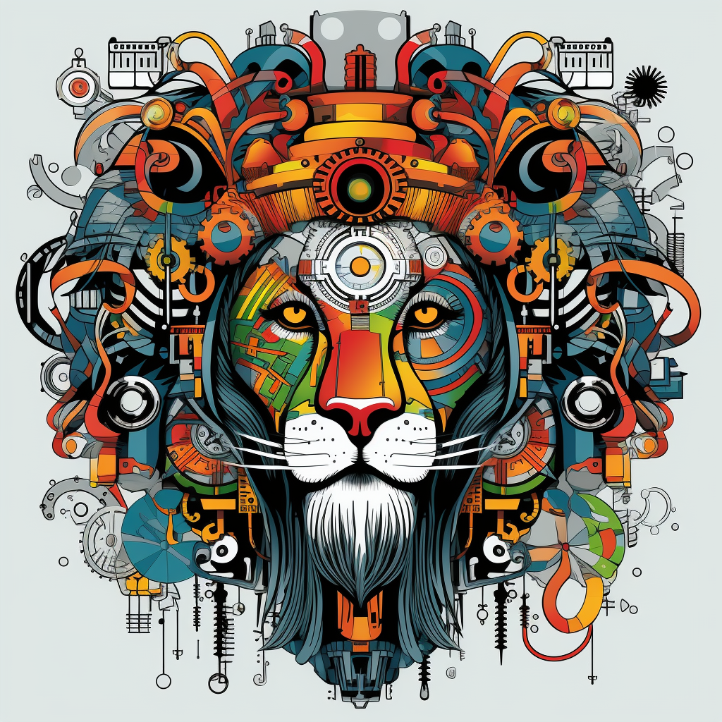 Girnar Hostel Hoodie Design with Lion and Engineering Elements