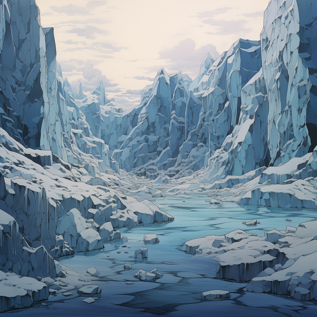 Caricature of a Glacier in Haroshi Nagai Style