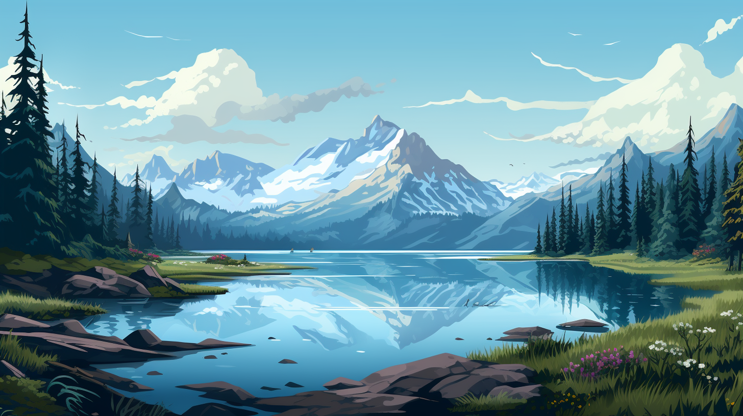 Glacier National Park in 8-bit art