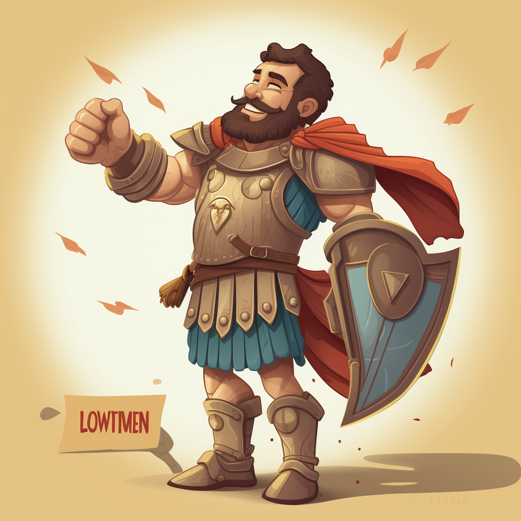 Gladiator love kindness cartoon