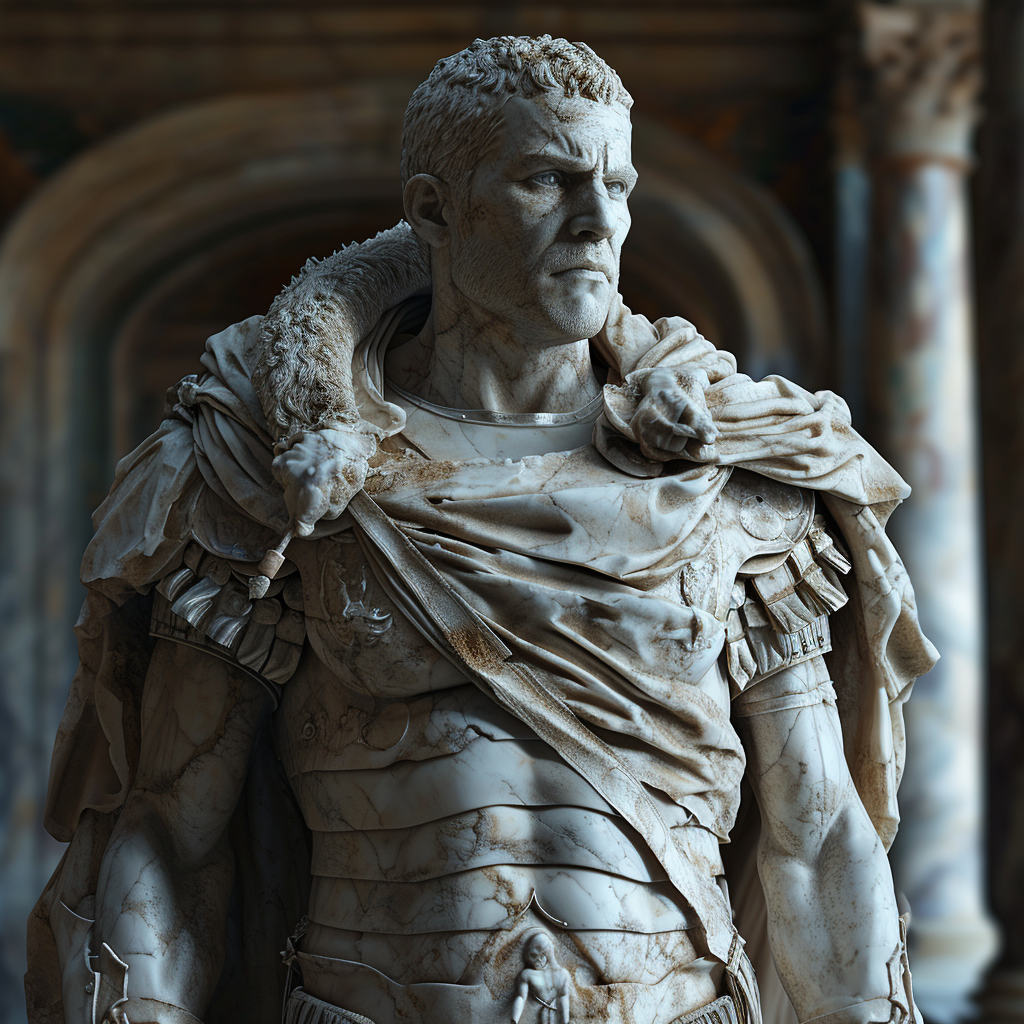 Maximus Meridius Roman Statue in Gladiator Film