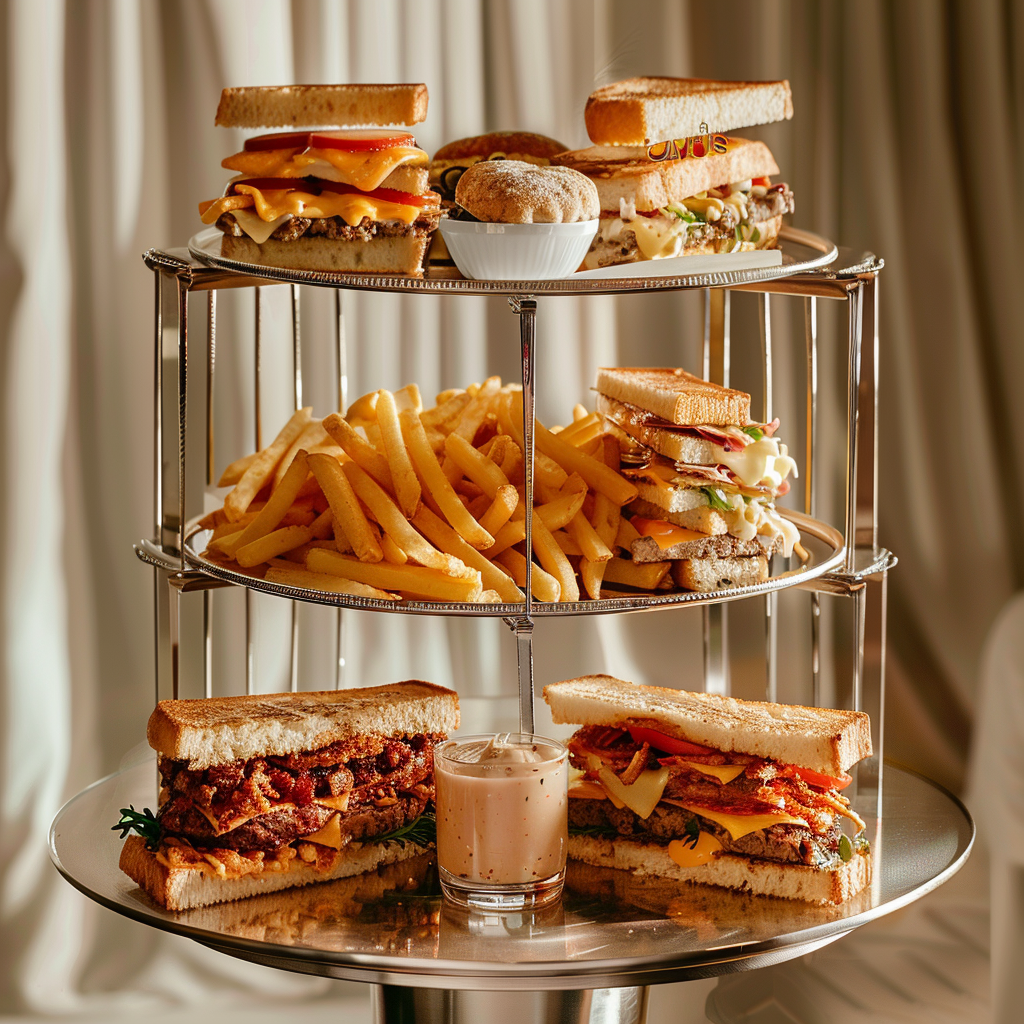 Delicious Fries and Sandwich Display