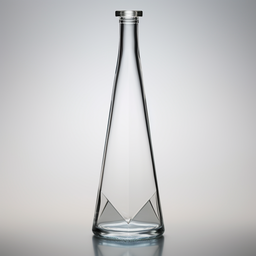 Clear glass bottle with genie topper