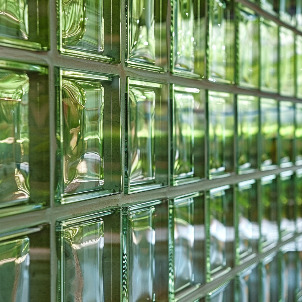 Urban glass brick wall abstract