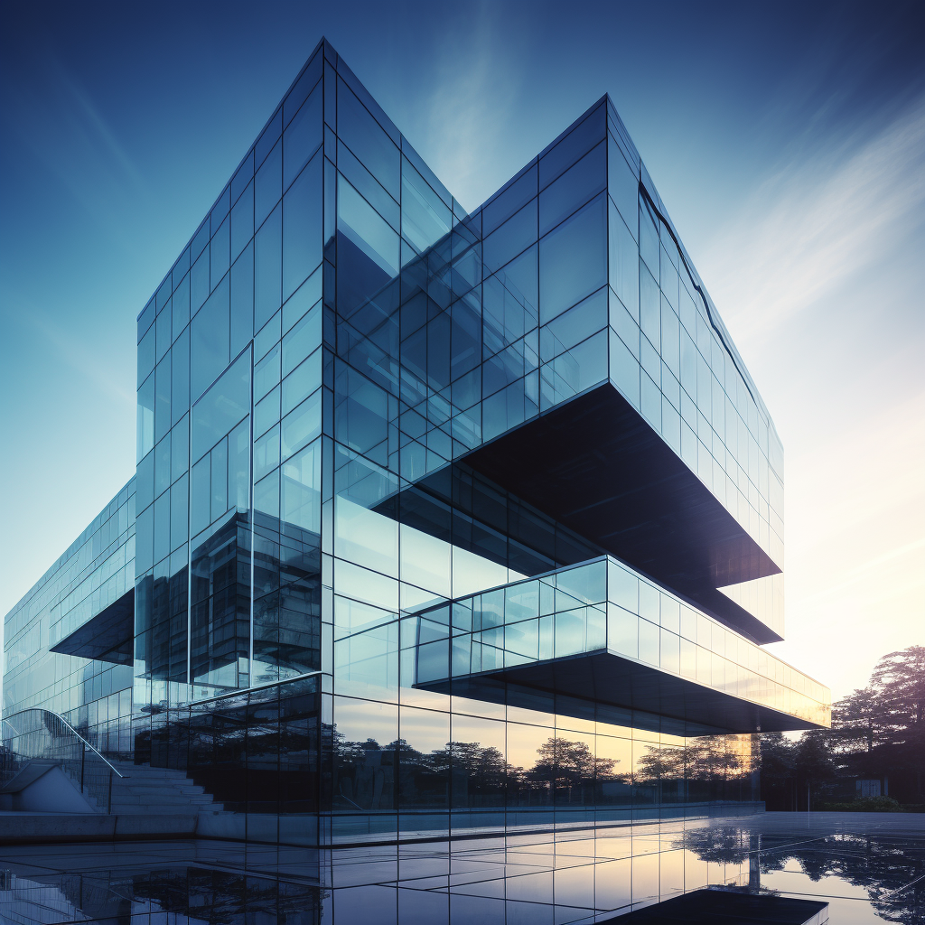 Close-up of Glass Concrete Building