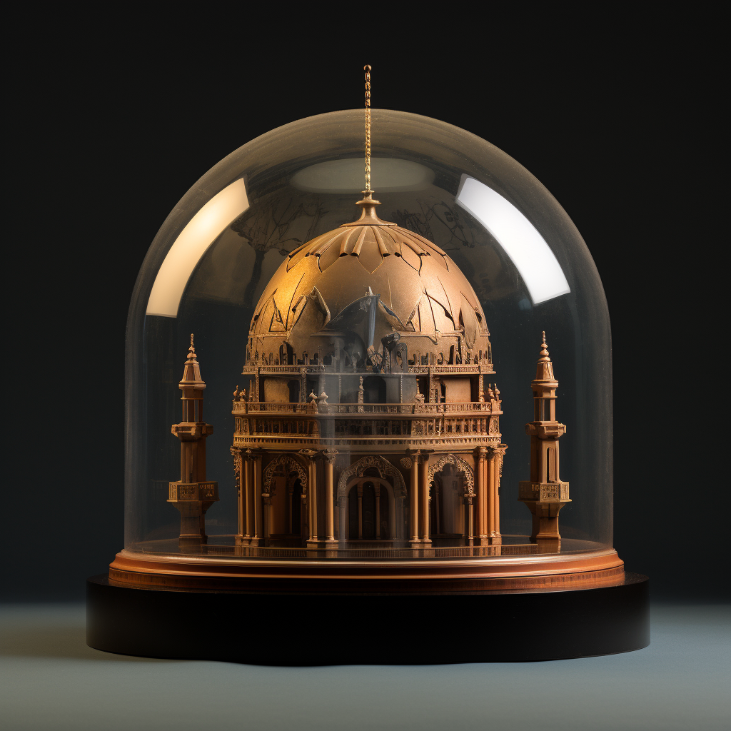 Beautiful glass dome with front view