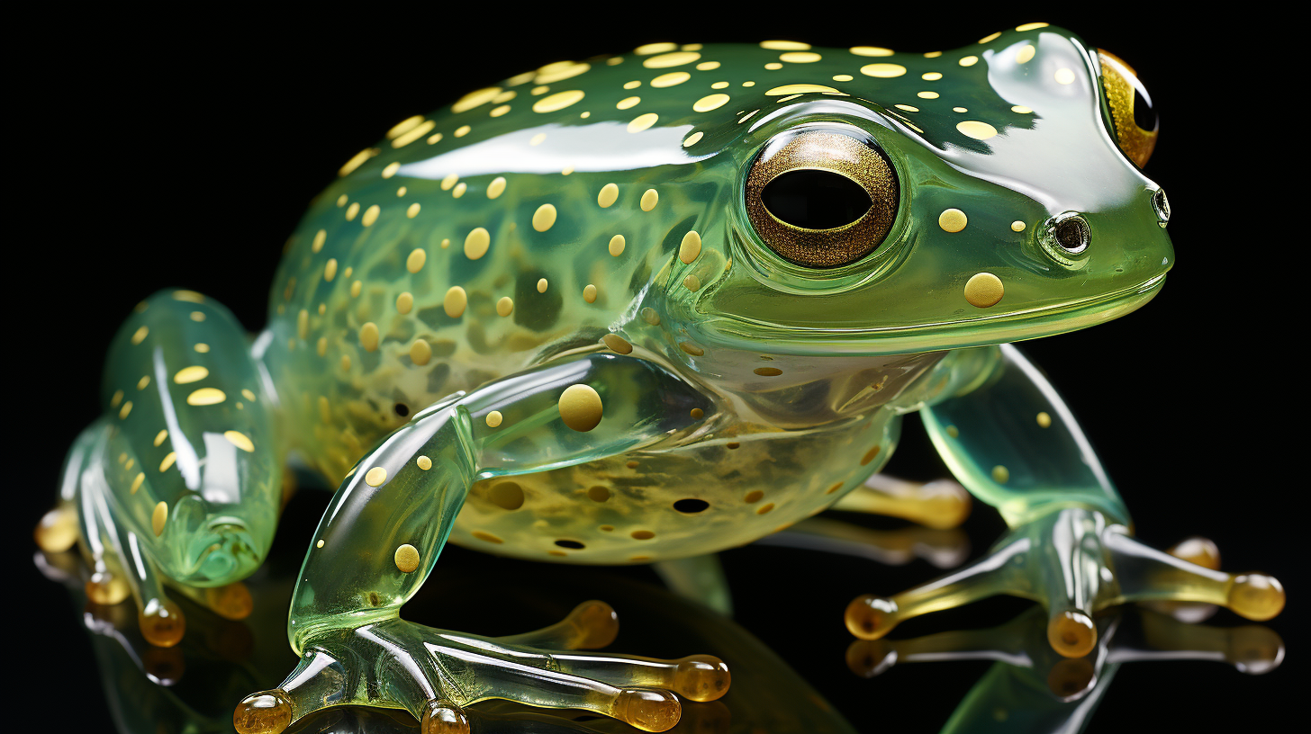 Transparent glass frog in Costa Rica